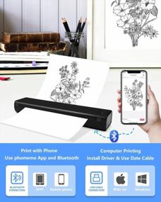 img 1 attached to COLORWING Portable Printers Wireless For Travel M08F-A4 Bluetooth Thermal Printer, Suitable For Mobile Office, Support 8.26" X 11.69" A4 Size Thermal Paper, Compatible With Android And IOS Phone