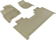 custom fit all-weather floor mat set for ford f-150 supercab models - kagu rubber (tan) by 3d maxpider logo