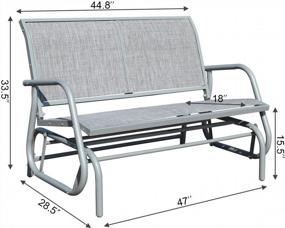 img 1 attached to Relax In Style With GOLDSUN 2-Person Deck Swing Glider Chair For Outdoor Patio, Backyard, And Pool