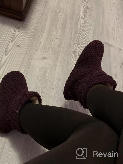 img 1 attached to 👢 LongBay Women's Cozy Fur Bootie Slippers with Curly Fleece Lining, Plush Memory Foam, and Comfy House Shoes review by Tony Meyer