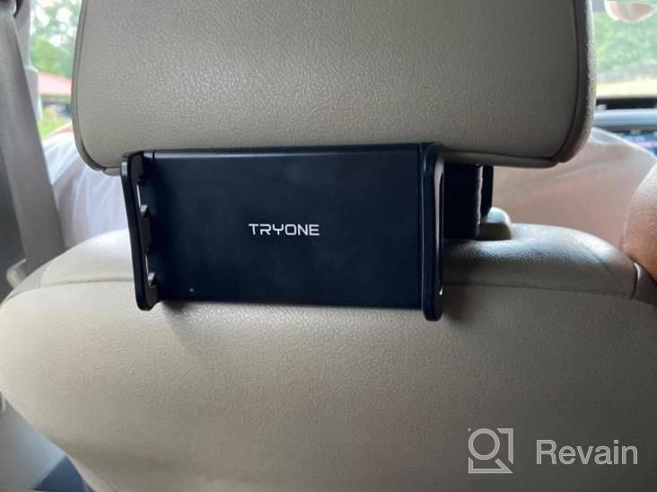 img 1 attached to Tryone Car Headrest Tablet Mount Holder: Stretchable Stand For IPad Air Mini/Cell Phone/Galaxy Tab/Kindle Fire HD/Switch Lite 4.7-10.5" Devices review by David Thomley