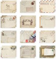 винтажные мини-конверты в европейском стиле - идеально подходят для канцелярских принадлежностей, поздравительных открыток и художественных промыслов - упаковка из 60 штук логотип