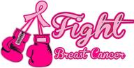 🎗️ fighting breast cancer with pink ribbon boxing gloves decal/sticker - 7"x3.5 логотип