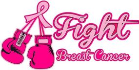 img 1 attached to 🎗️ Fighting Breast Cancer with Pink Ribbon Boxing Gloves Decal/Sticker - 7"x3.5