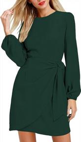 img 4 attached to Elegant Women'S Long Sleeve Wrap Dress - Perfect For Parties & Cocktails!