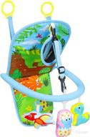 🦕 okooko dinosaur car seat activity arch toy: mirror, bell, adjustable, washable, non-toxic - sensory toy for infant baby 6-12 months, rear facing car seat travel toy logo
