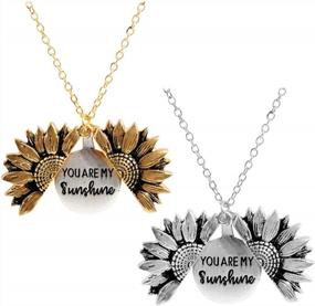 img 4 attached to Inspirational Sunflower Locket Necklace - SLOONG 'You Are My Sunshine' Engraved Pendant - Perfect Mother'S Day Gift For Women And Girlfriends