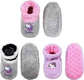 img 1 attached to Soft And Cozy Plush Cartoon Animal Slippers Booties For Infants And Toddlers