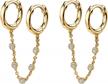 dainty double hoop chain earrings: perfect gift for women & girls! logo