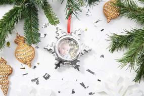 img 2 attached to 🎄 Tiny Idea Baby's First Christmas Snowflake Photo Ornament: Ideal Holiday Gift for New and Expecting Parents