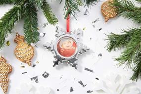 img 3 attached to 🎄 Tiny Idea Baby's First Christmas Snowflake Photo Ornament: Ideal Holiday Gift for New and Expecting Parents