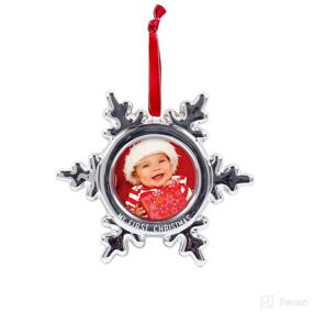 img 4 attached to 🎄 Tiny Idea Baby's First Christmas Snowflake Photo Ornament: Ideal Holiday Gift for New and Expecting Parents