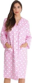 img 3 attached to Dreamcrest Flannel Housecoat Sleepwear 9280 10195 L Women's Clothing for Lingerie, Sleep & Lounge