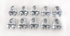 img 4 attached to Secure Your Cables With HIGOOD'S Zinc-Plated Wire Rope Clamps - 1/4 Inch, 10 Pack