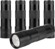 🔦 findway uv flashlight black lights - 12 led uv blacklight detector pack of 5: ideal for dogs, pet stain removal, bed bug detection logo