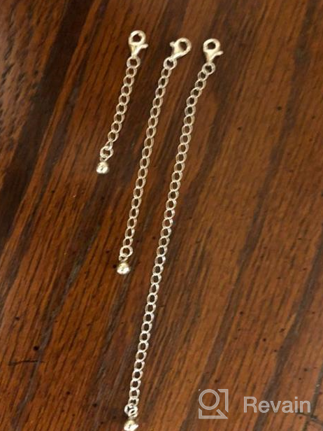 img 1 attached to 💍 Set of 3 Sterling Silver Jewelry Extenders with Lobster Claw Clasps - Adjustable Lengths of 1", 2", and 4" for Necklace, Bracelet, and Anklet Chains review by Daniel Pesicek