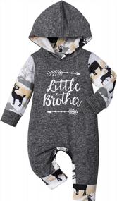 img 4 attached to Letter Print Long Sleeve Romper For Baby Boys - Stylish And Comfortable Clothes!