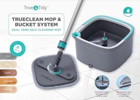 img 3 attached to 🧹 True & Tidy True Clean Spin Mop and Bucket System SPIN-800A: Efficiently Clean Floors with Dual Compartment Mop Bucket, Spin Mop, and 2 Washable Microfiber Mop Pads - Gray