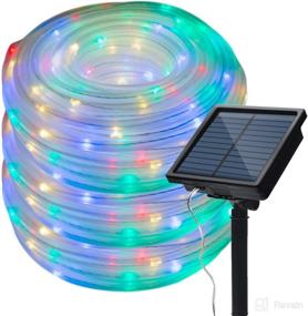 img 4 attached to 🌈 8 Modes Solar Rope Lights Outdoor String Lights 13M 42.6Foot 100LED 2400mah High Capacity Battery Starry Fairy Lights for Indoor Outdoor Garden Patio Party Decorations Multi Color" -> "Multi Color 13M Solar Rope Lights 100LED 2400mah High Capacity Battery Starry Fairy Lights for Indoor Outdoor Garden Patio Party Decorations