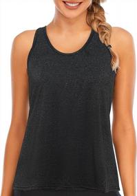 img 3 attached to Loose Fit Racerback Yoga Tank Tops For Women With Open Back - Perfect For Workouts, Activewear, Athletic Sports And Exercise Shirts By Gardenwed