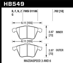img 1 attached to 🦅 Hawk Performance HB549F.702 HPS High Performance Street Brake Pads: Enhanced Stopping Power and Durability for Optimal Street Performance