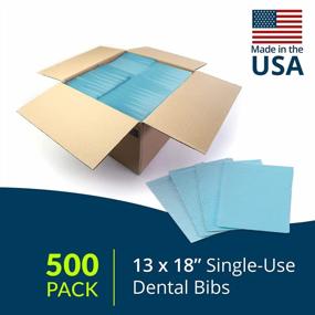 img 3 attached to Dental Consumables 2-Ply Tissue Poly Back Dental Bibs/Towels, Blue 13" X 18", Waffle Embossed (Pack Of 500) To Prevent Leak Through