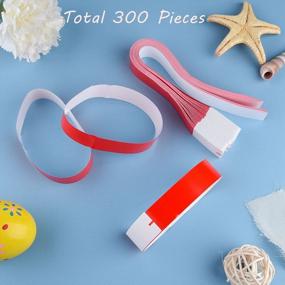 img 3 attached to Red Event Wristbands 300-Pack Waterproof Party Arm Bands For Concerts, Lightweight Miahart Paper Wristbands
