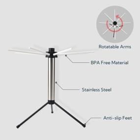 img 1 attached to Складная полка KITCHENDAO упрощает эффективную сушку макарон - вмещает до 5 фунтов!