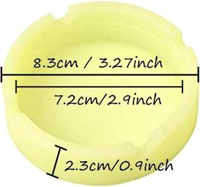 img 3 attached to Set Of 3 Gizhome Luminous Silicone Ashtrays - High-Temperature And Heat-Resistant, Round Glow In The Dark Design, Premium Rubber Material, Yellow