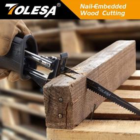 img 1 attached to Efficient Wood Demolition And Construction: TOLSA 6 Inch 6TPI Nail Embedded Reciprocating Saw Blades For Precise Cutting - Pack Of 5
