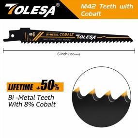 img 3 attached to Efficient Wood Demolition And Construction: TOLSA 6 Inch 6TPI Nail Embedded Reciprocating Saw Blades For Precise Cutting - Pack Of 5