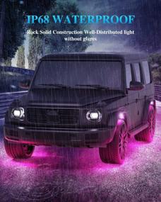 img 2 attached to Illuminate Your Ride With The Tenmiro RGB LED Rock Lights Kit: 4 Pod, Bluetooth App & Remote Control, Waterproof, Multi-Color - Perfect For Pickup, ATV, UTV, RZR, SUV And Truck!