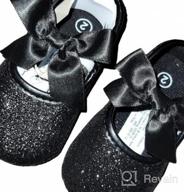 img 1 attached to Floral Sparkly Mary Jane Flats For Baby Girls - Soft Sole Infant Moccasins For Toddler Princess Dress Shoes By Antheron review by Rosalee Rivera