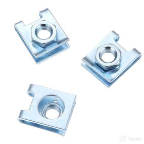 img 2 attached to 🔩 20Pcs Automotive Car License Plate Fasteners Buckle | 6mm Screw Rivet Fixed Retaining Clips | Metal M6 Nut U-Type Gasket