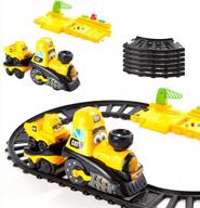 cat construction train set for preschoolers with power track and animal friends logo