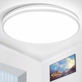 img 2 attached to Airand LED Flush Mount Ceiling Light Fixture, 10.2 Inch 20W Round LED Ceiling Lamp, 1850LM 5000K Waterproof IP44 White Ceiling Lights For Bathroom, Kitchen, Bedroom, Hallway, Stairwell, Shower