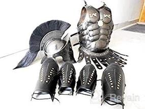 img 3 attached to Authentic 300 Spartan Helmet Maximus Muscle Armor Set with Leather Leg & ARM Guard