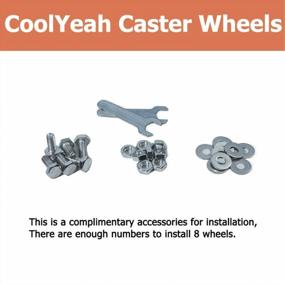 img 3 attached to 4 Pack Heavy Duty Swivel Casters - 2 With Brake & 2 Without - Industrial Grade 3 Inch PVC Wheels By CoolYeah!