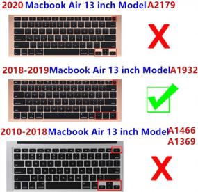 img 3 attached to Se7Enline Keyboard Cover For MacBook Air 13 Inch 2018/2019 With Touch ID And Retina Display - Soft Serenity Blue Protector, US Layout, Model A1932