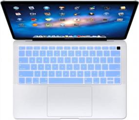 img 4 attached to Se7Enline Keyboard Cover For MacBook Air 13 Inch 2018/2019 With Touch ID And Retina Display - Soft Serenity Blue Protector, US Layout, Model A1932