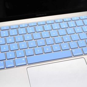img 1 attached to Se7Enline Keyboard Cover For MacBook Air 13 Inch 2018/2019 With Touch ID And Retina Display - Soft Serenity Blue Protector, US Layout, Model A1932