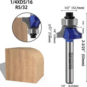 img 1 attached to Blue ZokMok Roundover Router Bits With 1/4 Shank For Tear-Out Prevention And Light Duty Woodworking