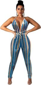 img 3 attached to 👗 Clubwear Women's Clothing: OLUOLIN Backless Sleeveless Jumpsuit via Jumpsuits, Rompers & Overalls