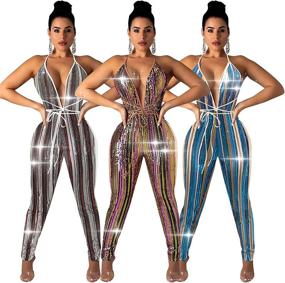 img 2 attached to 👗 Clubwear Women's Clothing: OLUOLIN Backless Sleeveless Jumpsuit via Jumpsuits, Rompers & Overalls