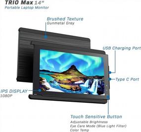 img 1 attached to Enhanced Mobile Pixels Portable Monitor with Upgraded Dual Screen Kickstand - 14", 1920X1080,