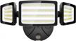 55w security lights dusk to dawn - 5500lm bright led flood light with photocell, 3 adjustable heads exterior floodlight for garage yard patio logo