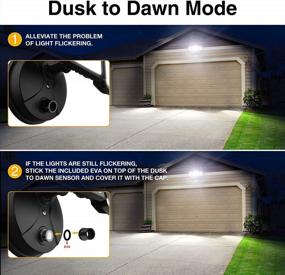 img 1 attached to 55W Security Lights Dusk To Dawn - 5500LM Bright LED Flood Light With Photocell, 3 Adjustable Heads Exterior Floodlight For Garage Yard Patio
