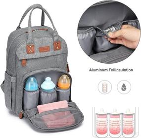 img 2 attached to 🎒 OUSIJOJO Grey Diaper Bag Backpack: Ultimate Baby Changing Backpack for Girls and Boys