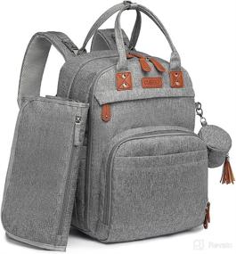 img 4 attached to 🎒 OUSIJOJO Grey Diaper Bag Backpack: Ultimate Baby Changing Backpack for Girls and Boys