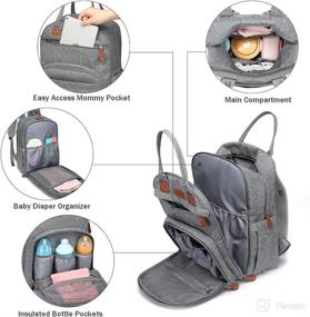 img 3 attached to 🎒 OUSIJOJO Grey Diaper Bag Backpack: Ultimate Baby Changing Backpack for Girls and Boys